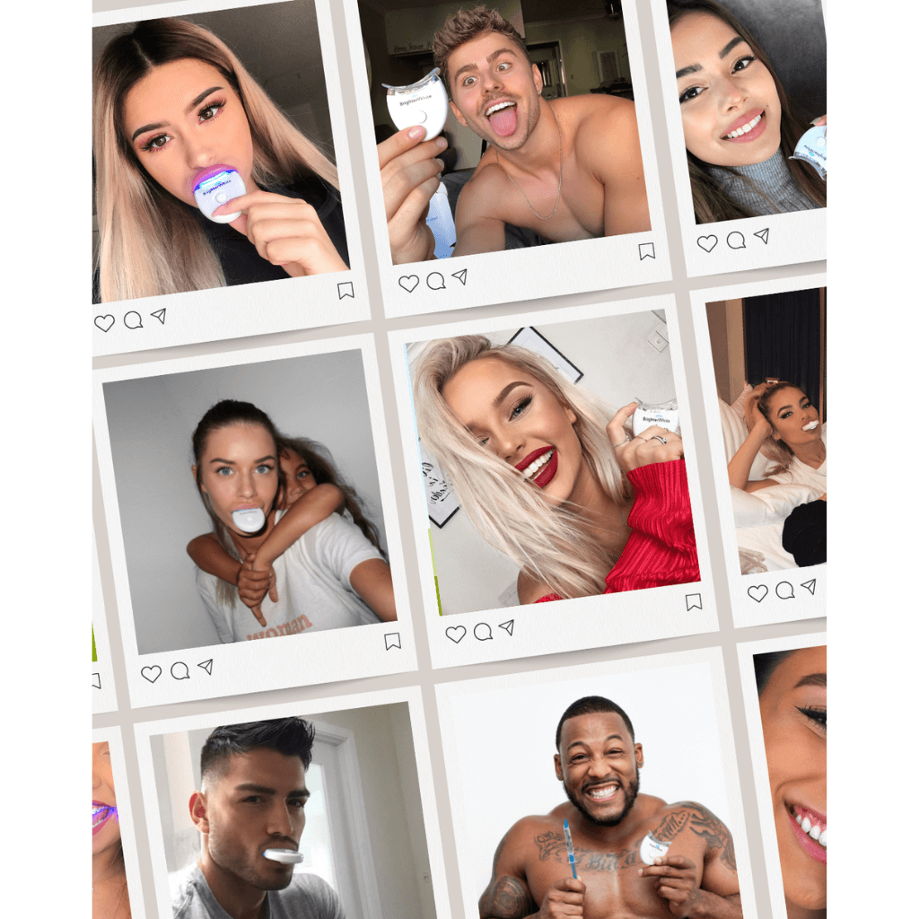 BrighterWhite whitening gel 6 pack with LED accelerator light and mouth trays